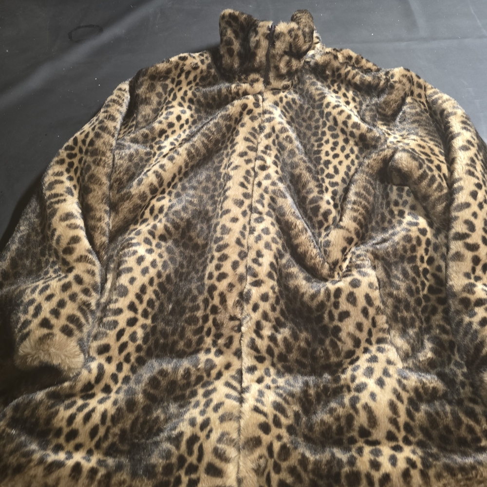 Leopard Print Faux Fur Coat